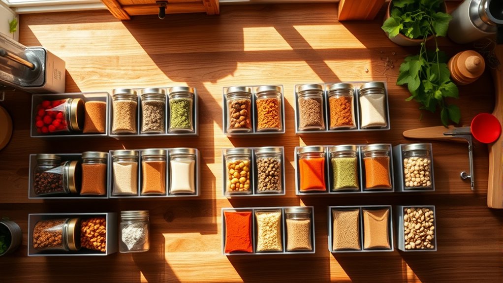 organize kitchen spice collection